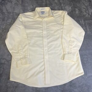 LL Bean Oxford Men's Wrinkle Resistant Yellow Traditional Fit 16.5x33